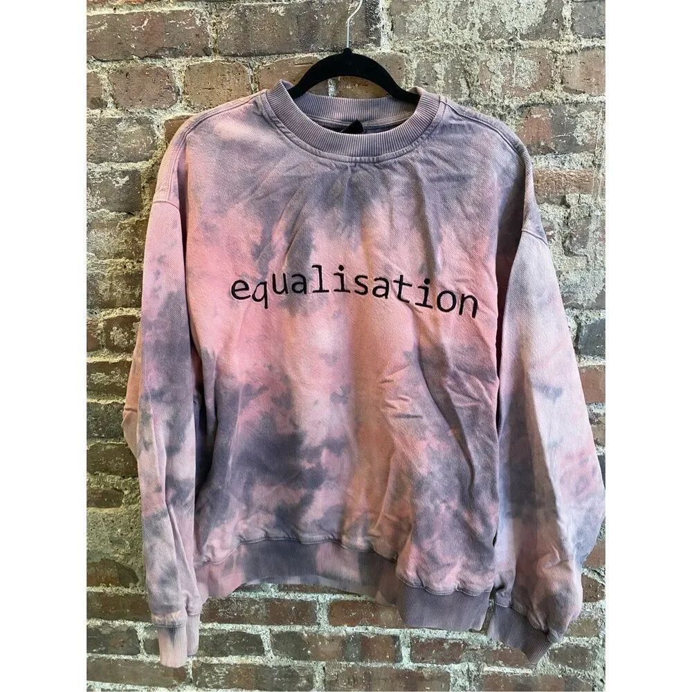 ZARA “equalization” Purple/Pink Tie Dye Pullover Lounge Sweatshirt Women’s Size